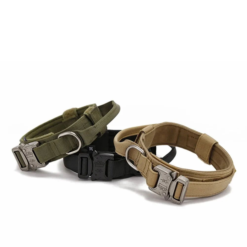 Reflective Nylon Dog Collar and Leash Set for Large Dogs - Tactical Training Gear
