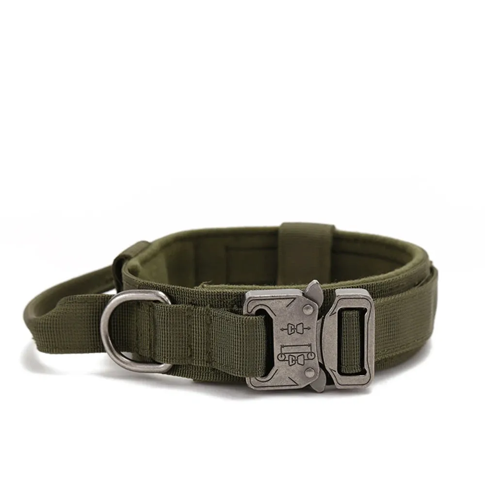 Reflective Nylon Dog Collar and Leash Set for Large Dogs - Tactical Training Gear