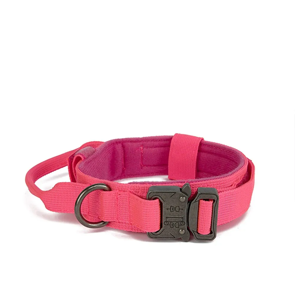 Reflective Nylon Dog Collar and Leash Set for Large Dogs - Tactical Training Gear