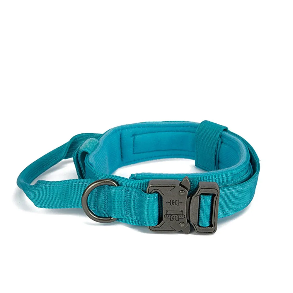 Reflective Nylon Dog Collar and Leash Set for Large Dogs - Tactical Training Gear