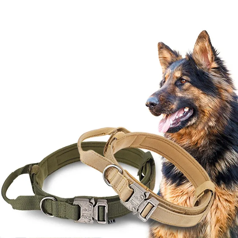 Reflective Nylon Dog Collar and Leash Set for Large Dogs - Tactical Training Gear