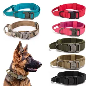 Reflective Nylon Dog Collar and Leash Set for Large Dogs - Tactical Training Gear