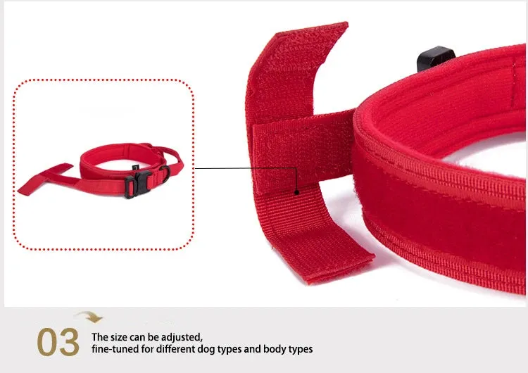 Reflective Nylon Dog Collar and Leash Set for Large Dogs - Tactical Training Gear