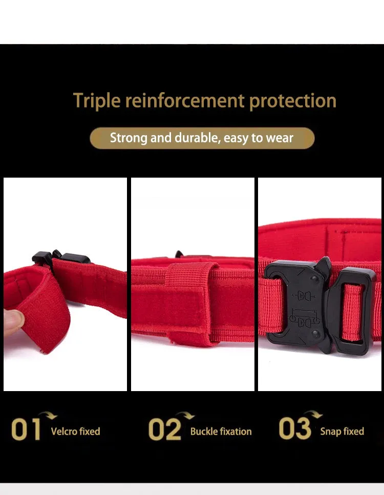 Reflective Nylon Dog Collar and Leash Set for Large Dogs - Tactical Training Gear