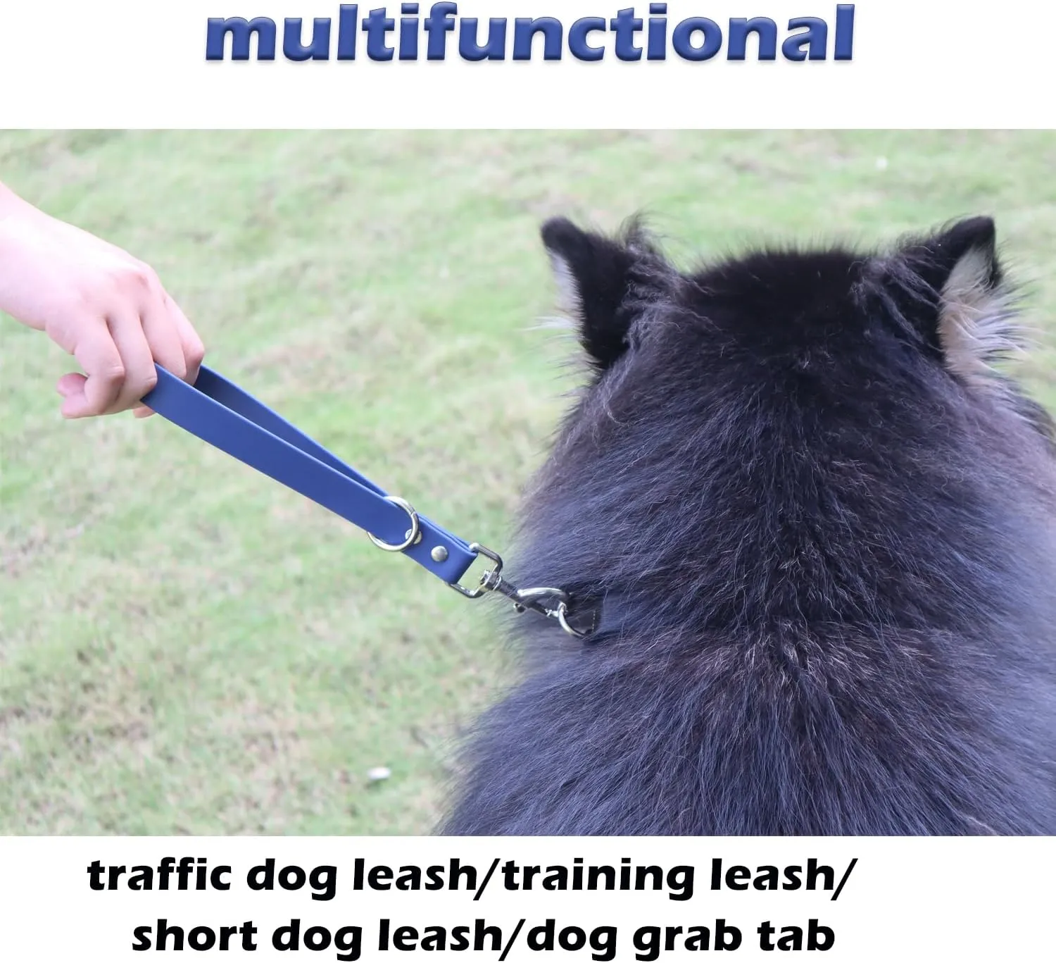 Short Dog Leash - Waterproof Dogs Leashes Traffic Pet Lead Training Dog Leads Handle 2 Pack (Blue, 10 inch)