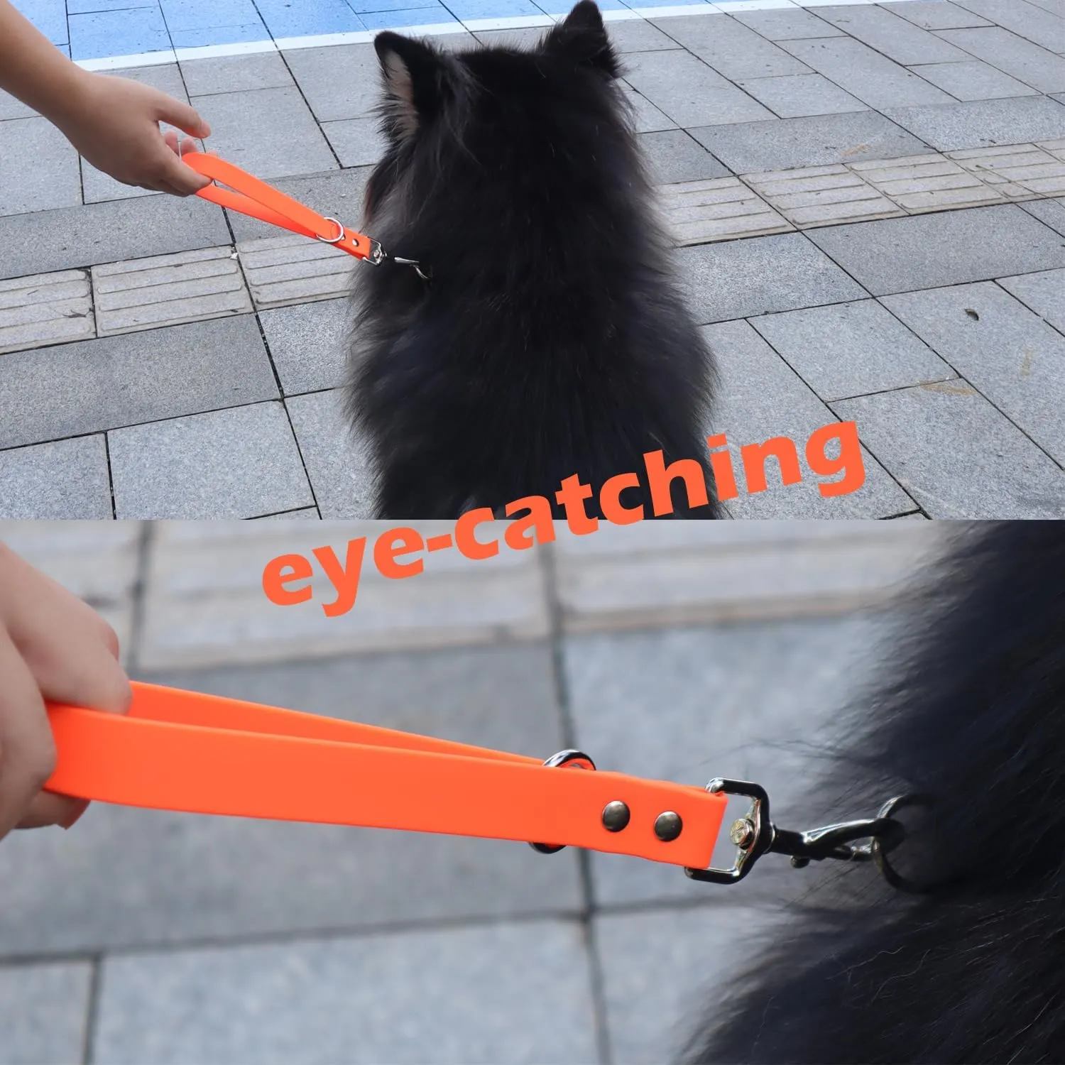 Short Dog Leash - Waterproof Dogs Leashes Traffic Pet Lead Training Dog Leads Handle 2 Pack (Blue, 10 inch)
