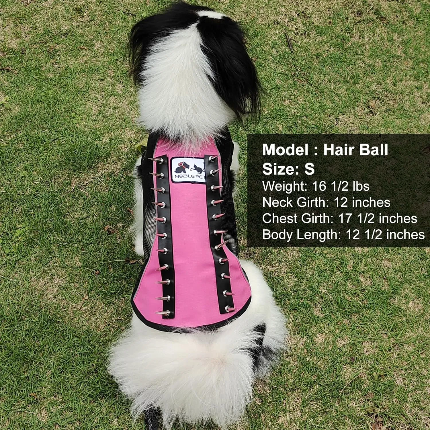 Spike Mesh Dog Harness Jacket - Summer Reflective Waterproof Coat for Small to Large Dogs - Pink Medium