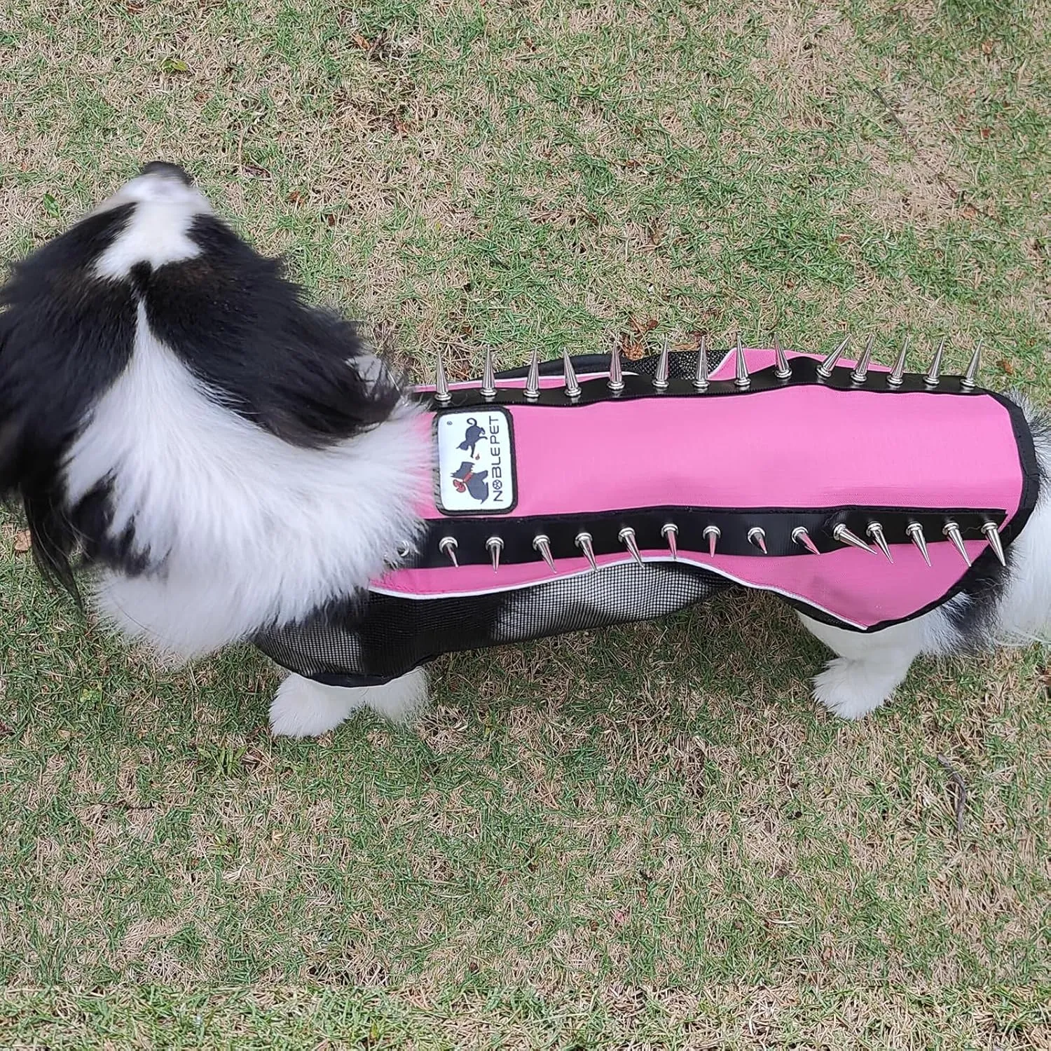 Spike Mesh Dog Harness Jacket - Summer Reflective Waterproof Coat for Small to Large Dogs - Pink Medium