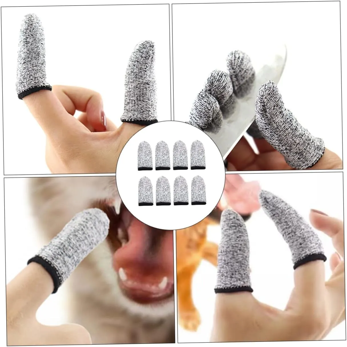Totority 1set Pet Finger Toothbrushes for Dogs Cats Indoor Tool for Oral Care Gentle Reduction Compact Reusable Easy to 4pairs