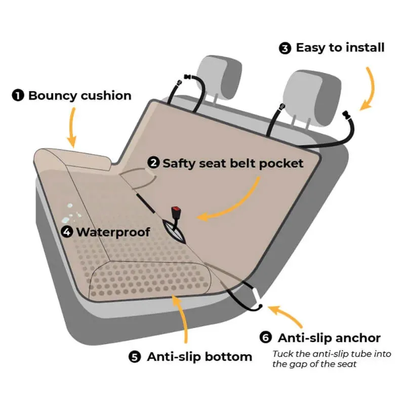 Waterproof Double Seat Pet Car Cover