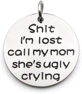 Zuo Bao Funny Dog Cat Pet ID Tag Shit I'm Lost Call My Mom She's Ugly Crying Stainless Steel Pet Tags
