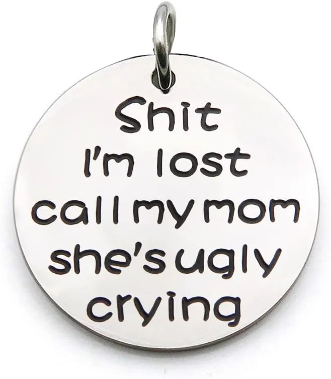 Zuo Bao Funny Dog Cat Pet ID Tag Shit I'm Lost Call My Mom She's Ugly Crying Stainless Steel Pet Tags